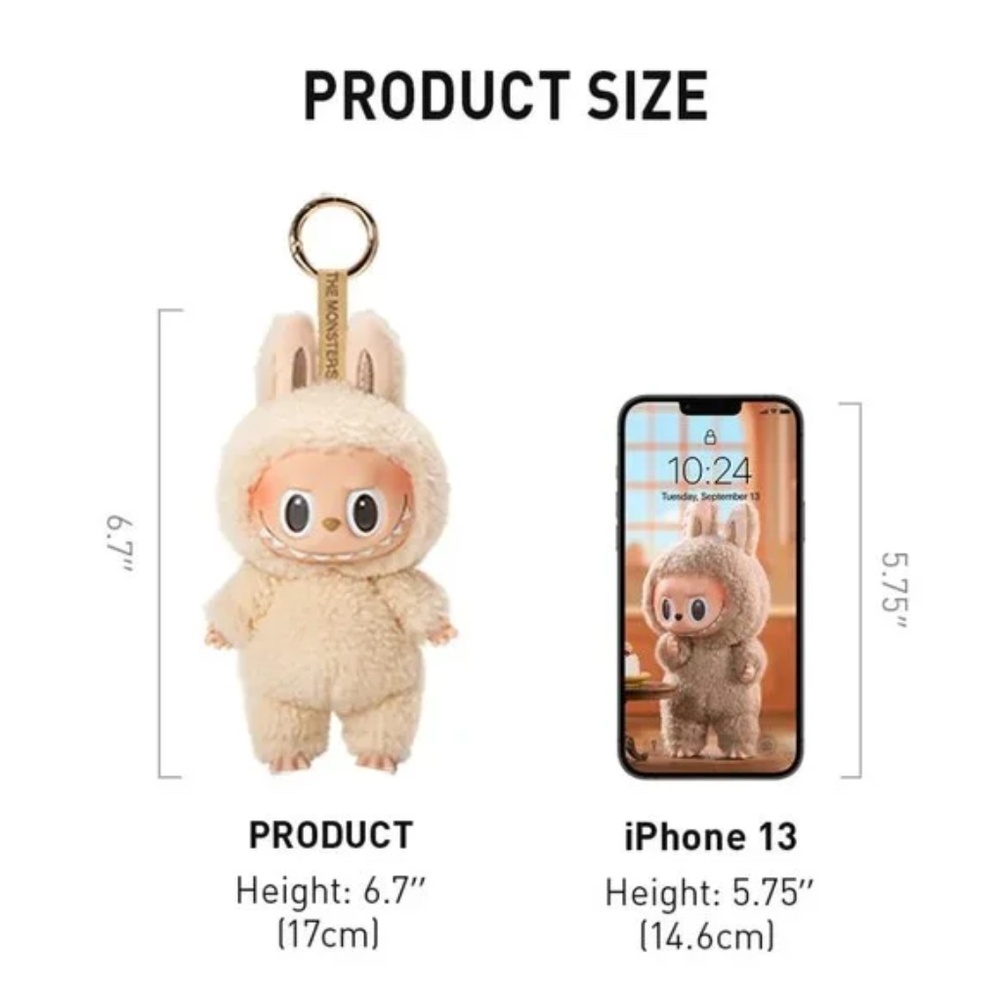 [NEW] POPMART Labubu Exciting Macaron Vinyl Plush Keychain Bag Charm Soymilk - Picture 10 of 11